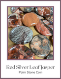 Crystals & Stones - Palm Stone - Jasper, Red Silver Leaf