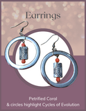 Jewelry - Earrings - Fossilized Coral and Pewter