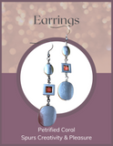 Jewelry - Earrings - Fossilized Coral and Pewter