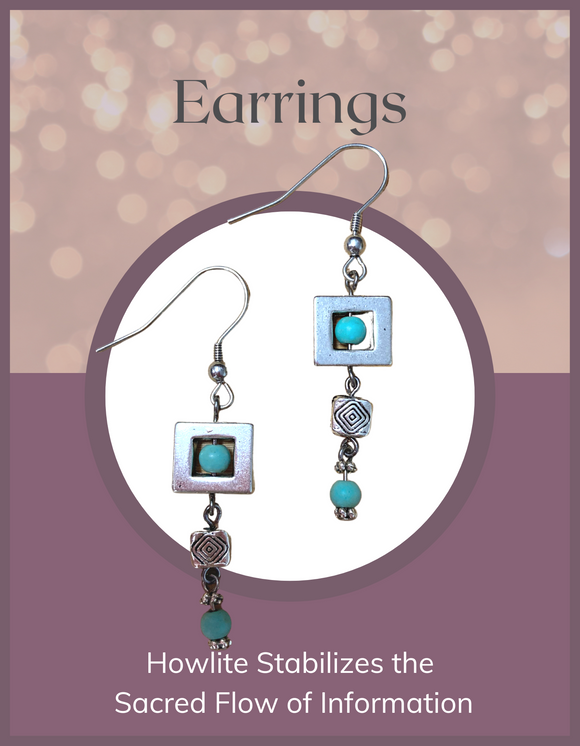 Jewelry - Earrings - Howlite - Squares