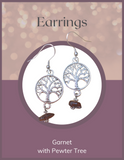 Jewelry - Earrings - Garnet with Tree of Life