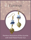 Jewelry - Earrings - Rainbow Moonstone & Blue Kyanite