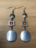 Jewelry - Earrings - Fossilized Coral and Pewter