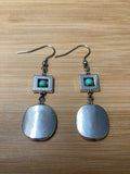 Jewelry - Earrings - Howlite and Pewter Square over Circle