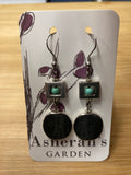 Jewelry - Earrings - Howlite and Pewter Square over Circle