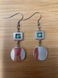 Jewelry - Earrings - Howlite and Pewter Square over Circle