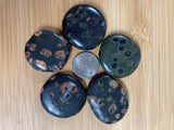 Crystals & Stones - Palm Stone - Obsidian, Red Snowflake