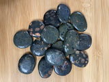 Crystals & Stones - Palm Stone - Obsidian, Red Snowflake