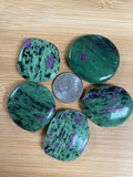 Crystals & Stones - Palm Stone - Ruby in Zoisite