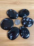 Crystals & Stones - Palm Stone - Obsidian, Snowflake