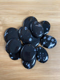 Crystals & Stones - Palm Stone - Obsidian, Snowflake
