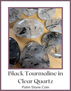 Crystals & Stones - Palm Stone - Black Tourmaline in Quartz