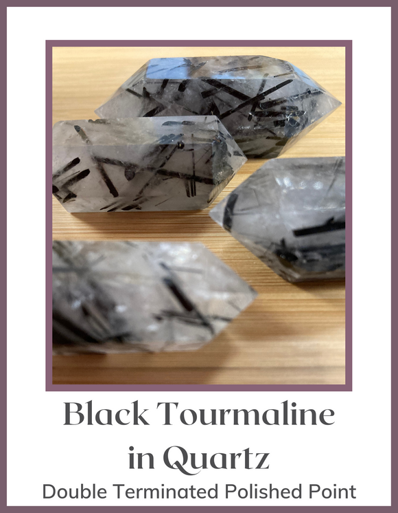 Crystals & Stones - Points - Black Tourmaline in Quartz