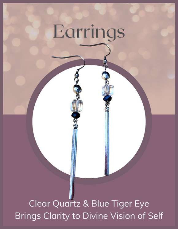 Jewelry - Earrings - Quartz & Blue Tiger Eye