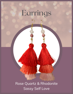 Jewelry - Earrings - Rose Quartz & Rhodenite Tiered Tassel
