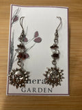 Jewelry - Earrings - Garnet and Quartz with Sun