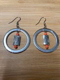 Jewelry - Earrings - Fossilized Coral and Pewter