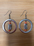 Jewelry - Earrings - Fossilized Coral and Pewter