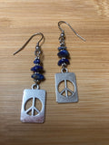 Jewelry - Earrings - Lapis Lazuli with Peace Sign