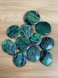 Crystals & Stones - Palm Stone - Ruby in Zoisite